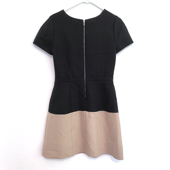 BCBGMAXAZRIA Hannah Dress Black Tan Brown Colorblock Color Block Fit Flare Mini - Picture 10 of 16